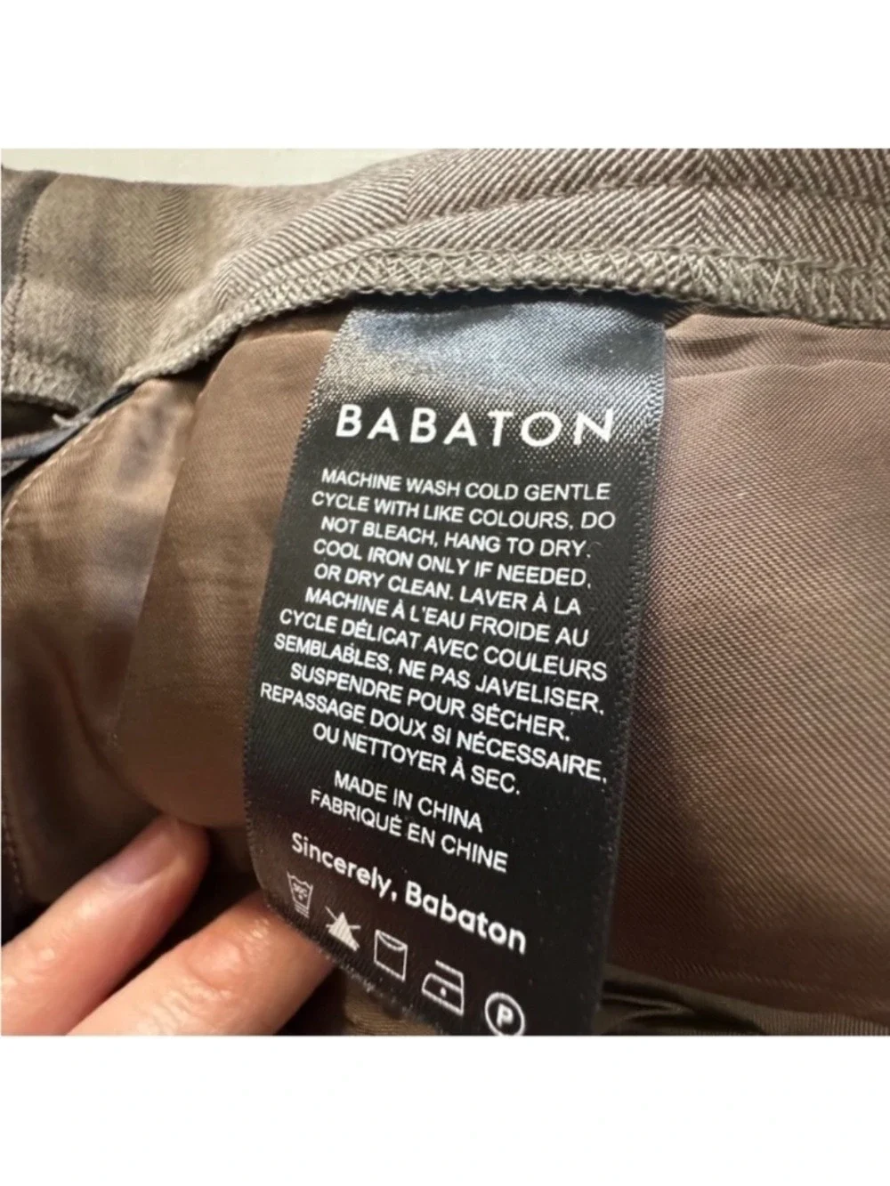 Babaton Mushroom Straight-Leg Tailored Pants size xl